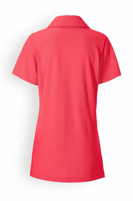 T-shirt long Femme en Piqué - Avec col rose lipstick