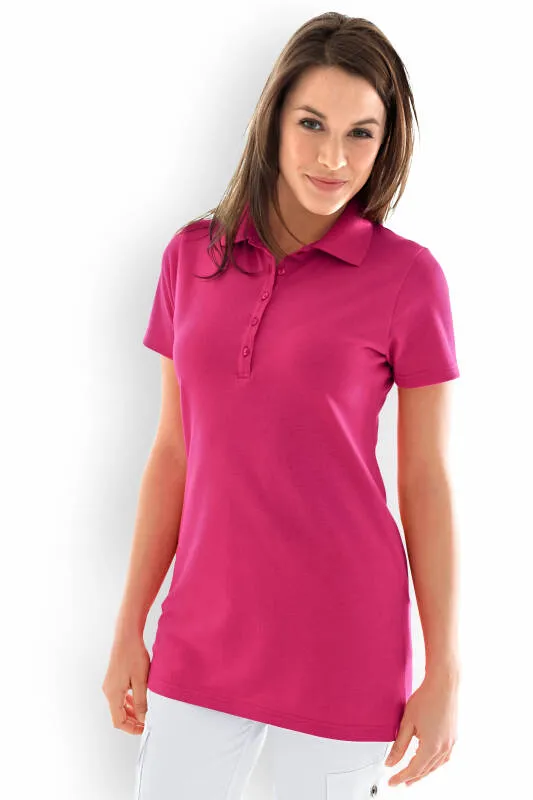 T-shirt long Stretch Femme - Col polo pink