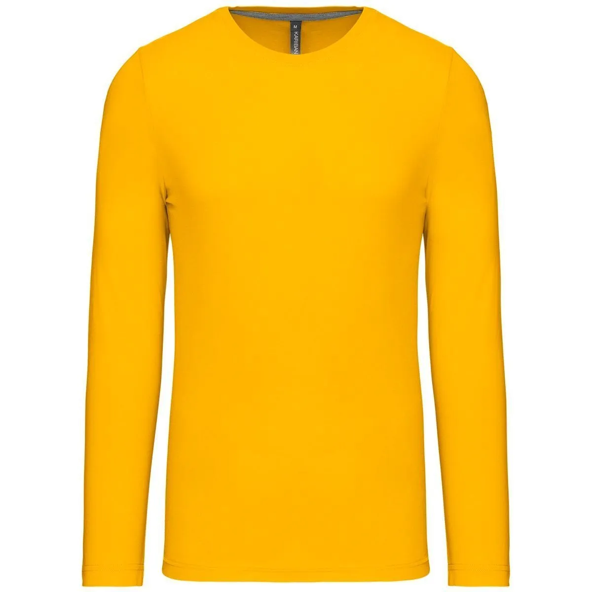 T-shirt manches longues col rond - K359 - jaune - homme 