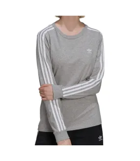 T-shirt Manches Longues Gris Femme Adidas 3str