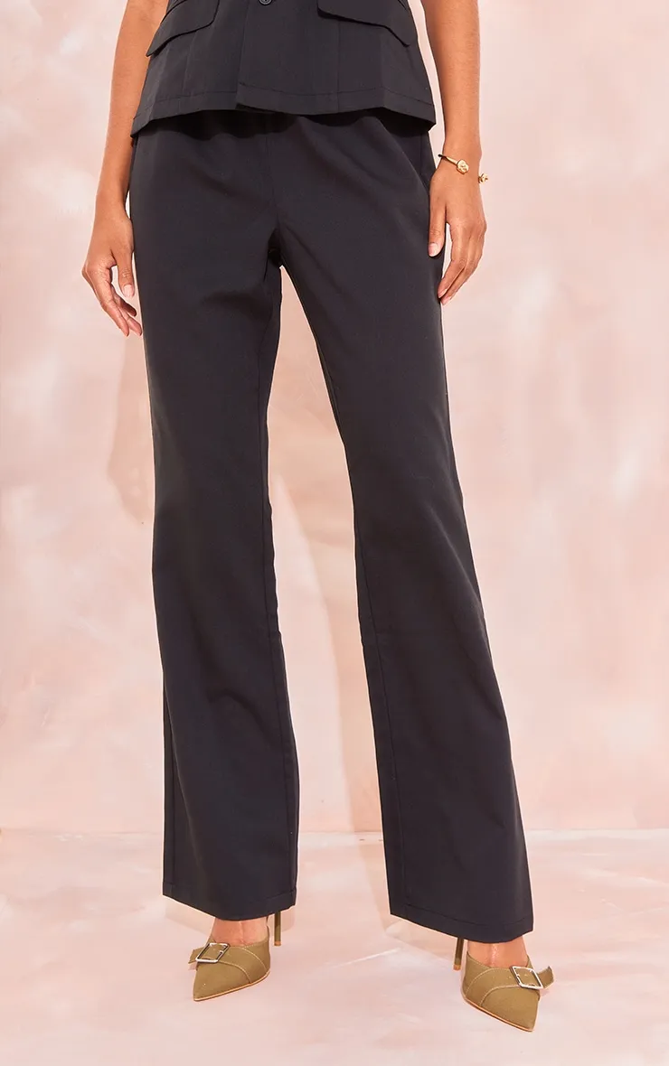 Tall Pantalon large noir à taille élastifiée